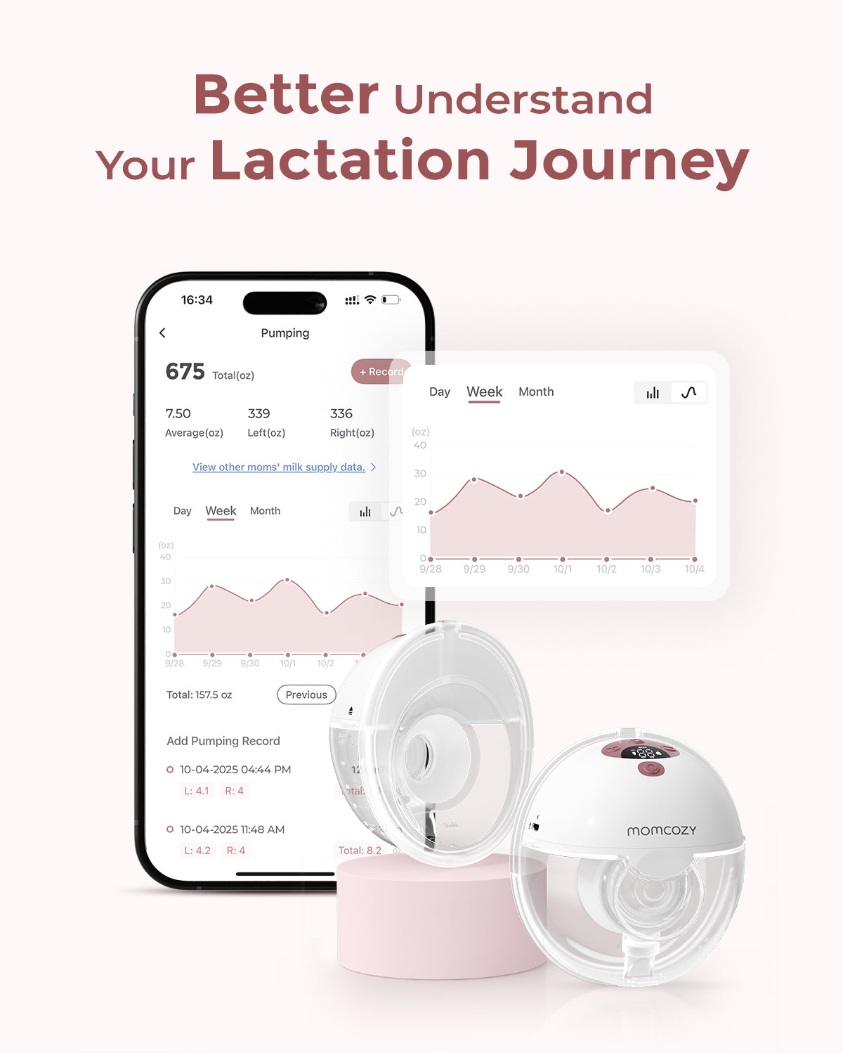 M5 Smart Wearable Breast Pump & KleanPal Pro Baby Bottle Washer and Sterilizer Bundle